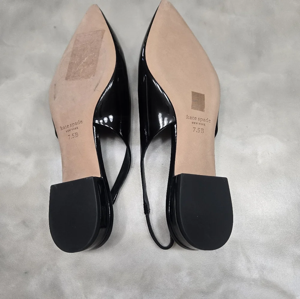 Kate Spade NY Lover Slingback Flat Black Patent Leather 1